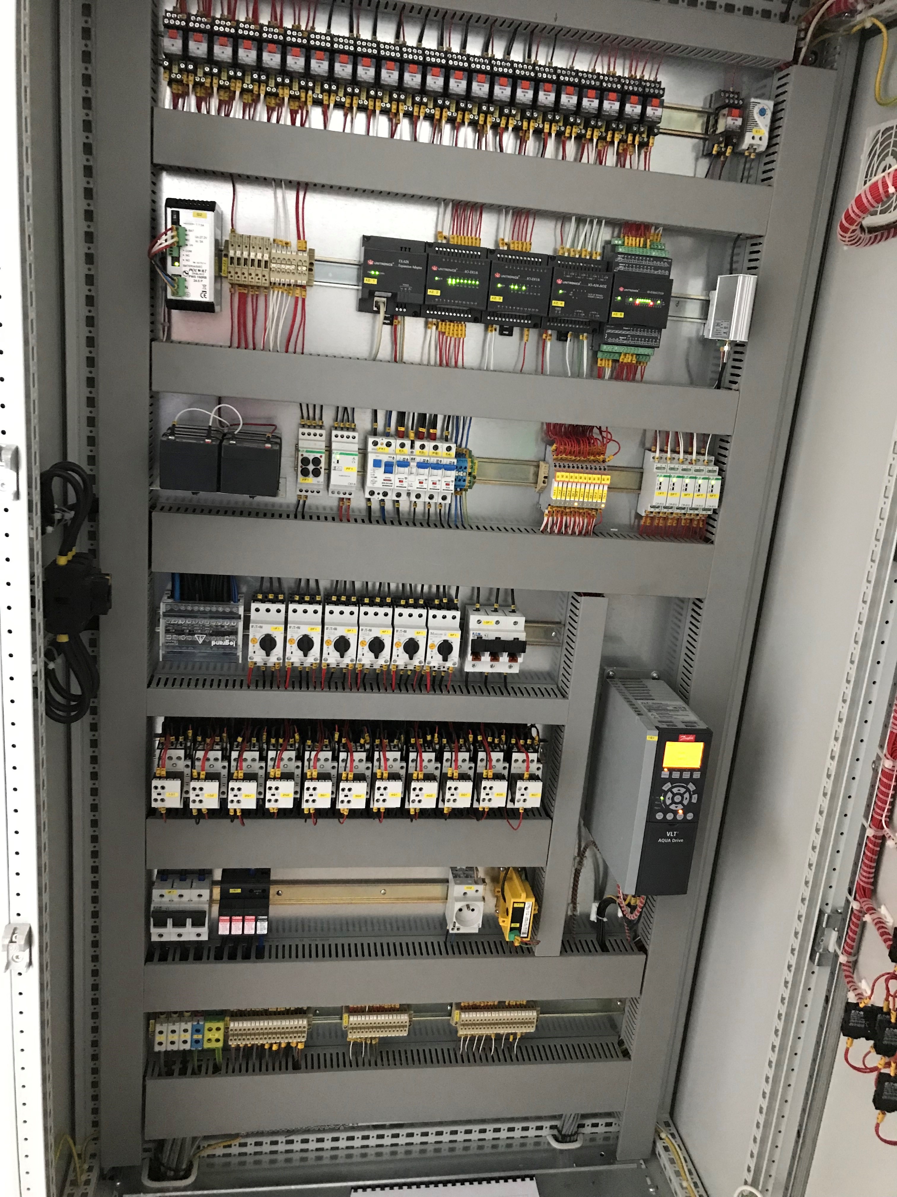 Szafa sterownicza i układy automatyki w realizacjach Caspel Automatyka